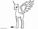 Alicorn Coloring Winged sketch template