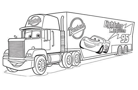 cars  coloring pages  kids mack truck cars  kids coloring pages