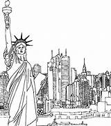 York Coloring Pages Building Subway State Empire City Nyc Landmarks Statue Liberty Skyline Drawing Colouring Newyork Color Getcolorings Printable Manhattan sketch template