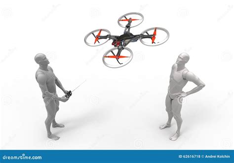 dimensional human play  quadcopter stock illustration illustration  multirotor