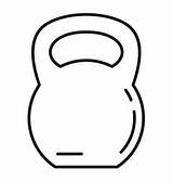 Kettlebell Outline Vector Icon Style Sport Vectors Isolated Simple sketch template