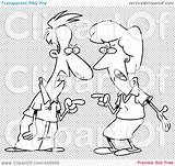 Argument Couple Cartoon Clip Illustration Engaged Outline Royalty Rf Toonaday Transparent Background sketch template