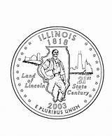 Illinois Quarter State Lincoln Coloring Pages Abraham Worksheets Coin States Kids Print Il Printable Printables Usa Go Sheets Next Back sketch template