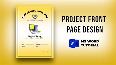 create project front page  microsoft word cover page design
