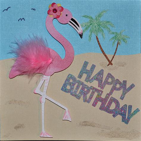 cricut flamingo birthday card justcrafters