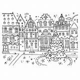 Kleurplaat Steden Met Trapgevels Kerstsfeer Kerst Gebouwen Leuk Coloring Kiezen Tekenen Dieren Leukvoorkids sketch template