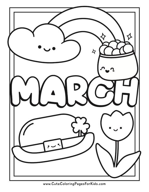 cute march coloring sheet  printable  preschool