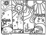 Coloring Pages Creation Bible Seasons Kids God Sun Moon Children Ministry Stars Made Days Signs Printables Story Prayer Sheet Fruit sketch template
