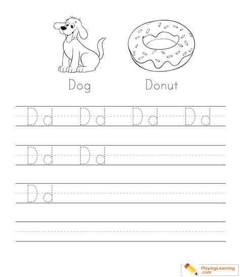 Printable Letter D Tracing Worksheets For Preschool Alphabet Worksheets