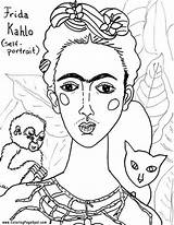 Frida Kahlo Coloring Pages Getcolorings sketch template