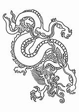 Drache Chinesischer Drachen Ausmalbild Ausdrucken Drachenkopf sketch template