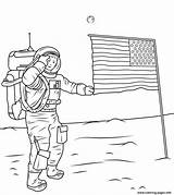 Neil Armstrong Moon Coloring Pages Printable Para Colorear America Usa Drawing Flag American Book Sobre Search Walks sketch template