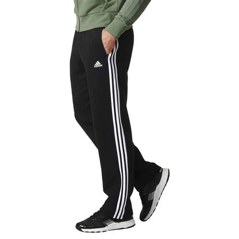 adidas essentials  stripes regular fit fleece pants black runnerinn