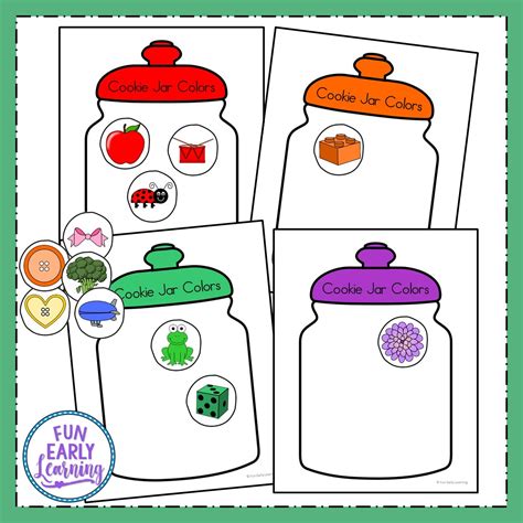 cookie jar colors activity  learning colors matching  sorting