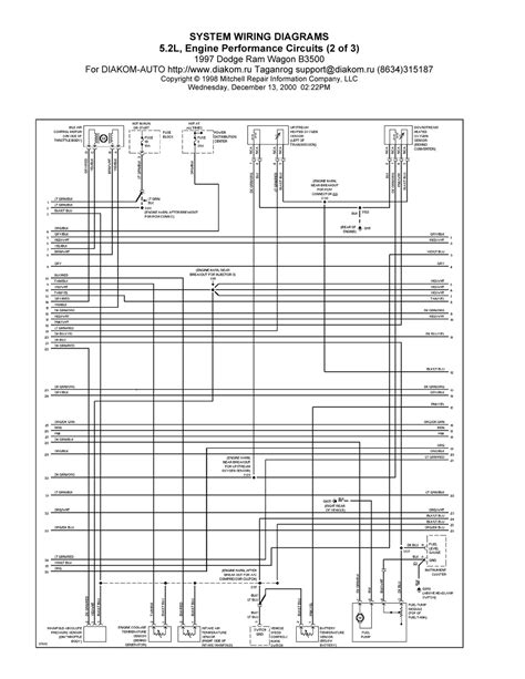 dodge ram wagon  system wiring diagram  engine performance circuits schematic