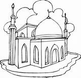 Coloring Ausmalbild Moschee Islami sketch template