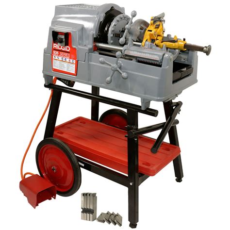 reconditioned   power pipe threading machine  steel dragon tools universal cart
