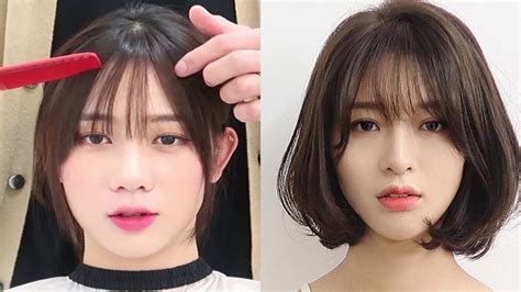10 Beautiful Korean Bang Cutting 😍 How To Cut Bangs Hair Beauty Youtube
