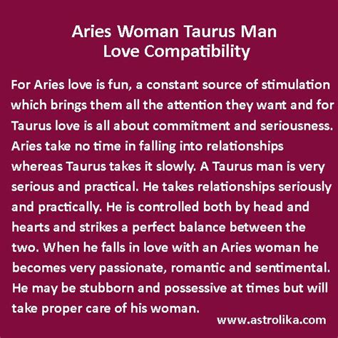 aries woman and taurus man love compatibility taurus man in love