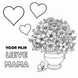 Moederdag Verjaardag Bloemen Hartjes Tekening Valentijn Bloemetje Vaderdag Kiezen sketch template