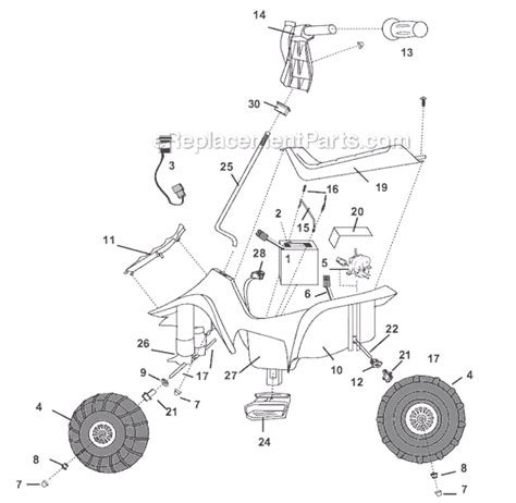 power wheels   parts list  diagram ereplacementpartscom