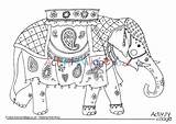 Elephant Indian Colouring Activity Village Pages Holi Animals Explore sketch template