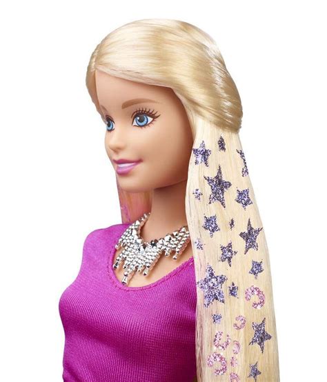 barbie imported multicoloured plastic barbie glitter hair doll buy