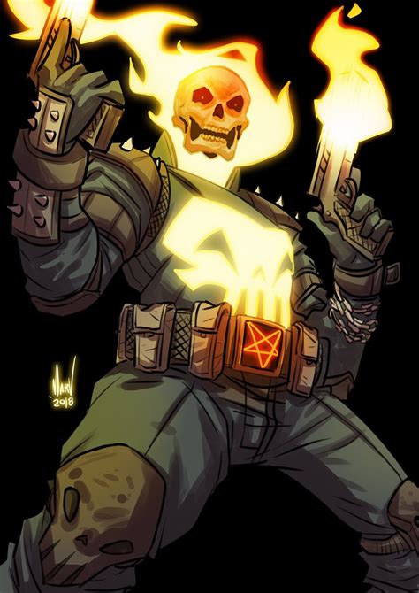 Artstation Ghost Rider X Punisher Marvin Del Mundo Ghost Rider