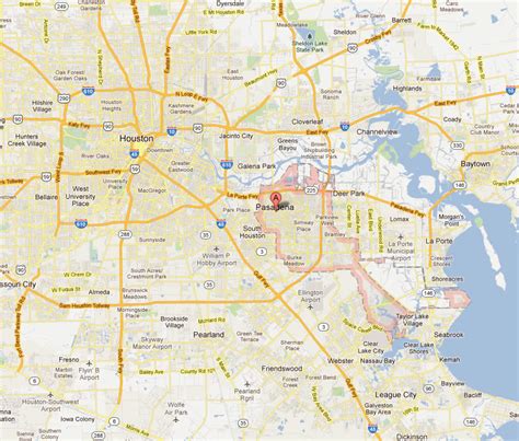 pasadena texas map  pasadena texas satellite image
