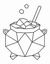 Cauldron Geometric sketch template
