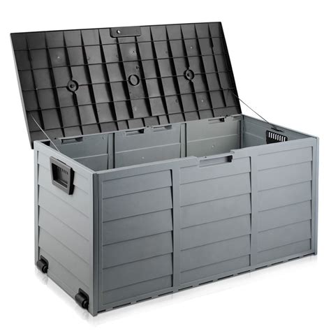 black outdoor storage box  large capacity waterproof lockable outdoor storage boxes