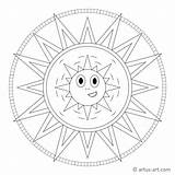 Mandala Sonnen Ausdrucken Mandalas Sonne Sonnenschein Ausmalen Gesicht Artus Sommer Downloaden Verwandte sketch template