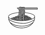 Noodles Bowl Coloring Pasta Pages Colorear Food Coloringcrew Bread Book sketch template