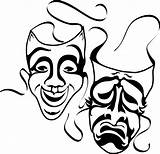Masks Mask Theatre Clipart Drama Comedy Tragedy Theater Coloring Clip Greek Draw Faces Drawing Pages Cliparts Vector Hamlet Acting Dinner sketch template