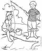 Coloring Pages Fishing Summer Kids Printable Boy Girl Sheets Fish Clipart Sheet Activities Print Catch Holiday Summertime Help Book Popular sketch template