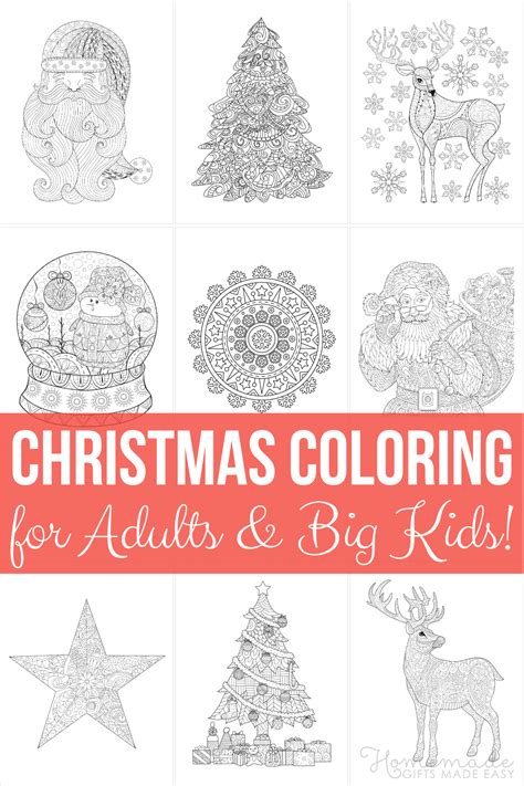 christmas coloring pages  adults big kids coloring holiday