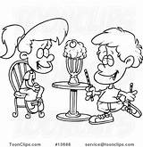 Boy Sharing Girl Cartoon Drawing Milkshake Line Ron Leishman Protected Law Copyright May sketch template