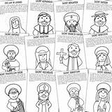 Saints Coloring Pages Catholic Posters Biography St Subject sketch template