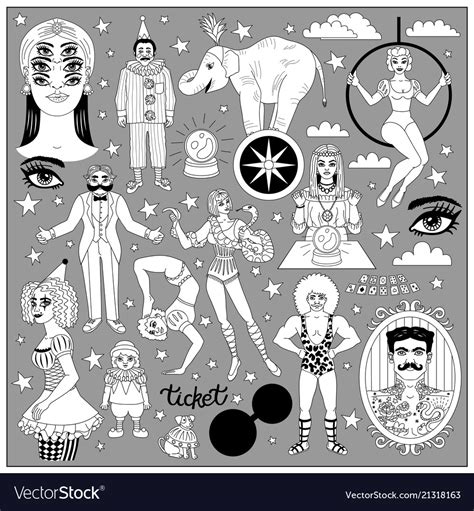vintage circus collection royalty  vector image