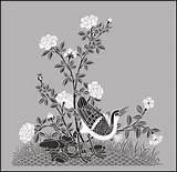 Stencil Panel Stencils Bird Ch23 Library Wading Chinese Style sketch template