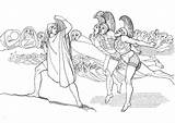 Coloring Odysseus Underworld Pages Oddyseus Descends Odyssey Printable Drawing Large Edupics Template sketch template