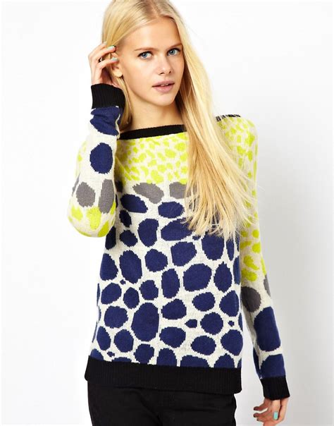 shae shae long sleeved graphic knit cashmere jumper at asos
