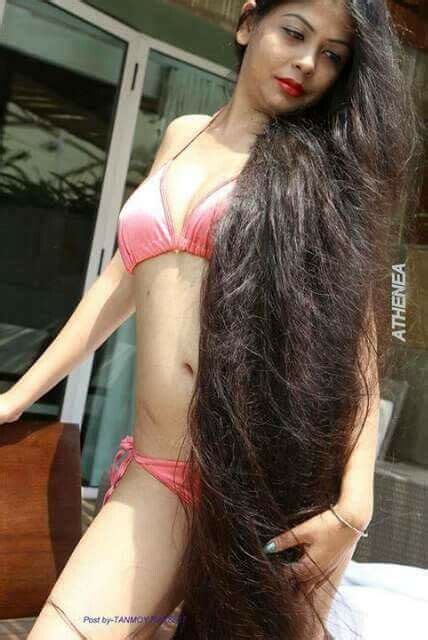 longhair girl in pink bikini sexy long hair long hair