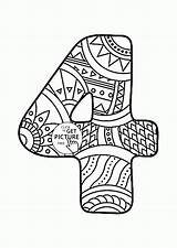 Coloring Pages Number Numbers Kids Counting Pattern Printable Zentangle Wuppsy Gif Popular sketch template