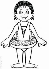 Swimming Coloring Pages Girl Getcolorings sketch template