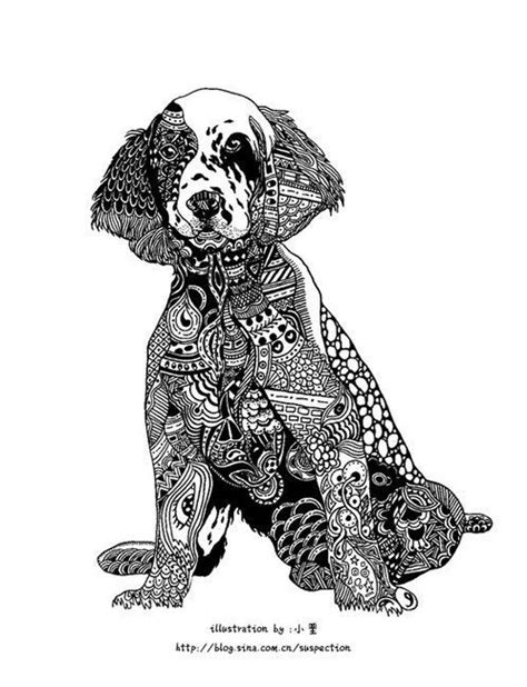 zentangle art dog coloring page dog art