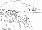 Falls Niagara Coloring Drawing Victoria Angel Pages Colouring Canada Printable Drawings Fact Getdrawings Landmark sketch template