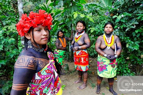 women  embera native community stock photo