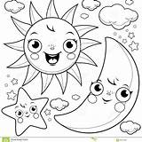 Moon Stars Coloring Pages Printable Color Print Getcolorings sketch template