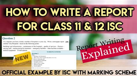 report writing  class    isc   isc latest